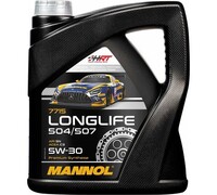 Моторное масло MANNOL LONGLIFE 504/507 5W30, 4 л, синтетическое 5W-30