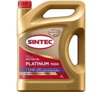 Моторное масло Sintec PLATINUM 7000 SAE 0W-20 API SP, ILSAC GF-6A 4 л