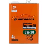 Моторное масло AUTOBACS 0W-20, API SP, ILSAC GF-6A, SYNTHETIC, 4 л