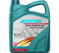 Моторное масло Addinol Super Power MV 0537 синтетическое, 5W-30, 4л